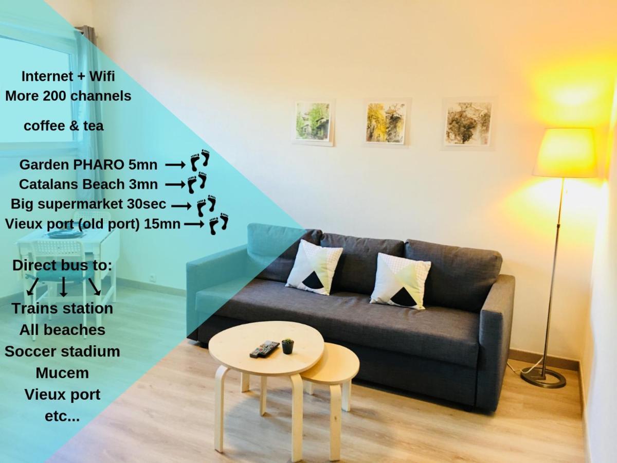 Joli Studio Proche Plage, Vieux Port & Palais Pharo Marseille Eksteriør bilde